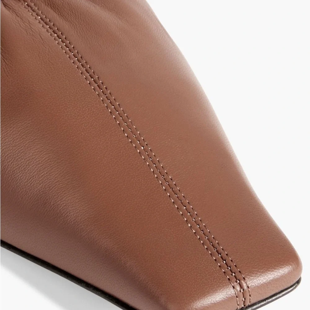 NIB PROENZA SCHOULER Kristie Ballet Flat Brown Square Toe Minimalist Neutral 41 - Picture 2 of 16